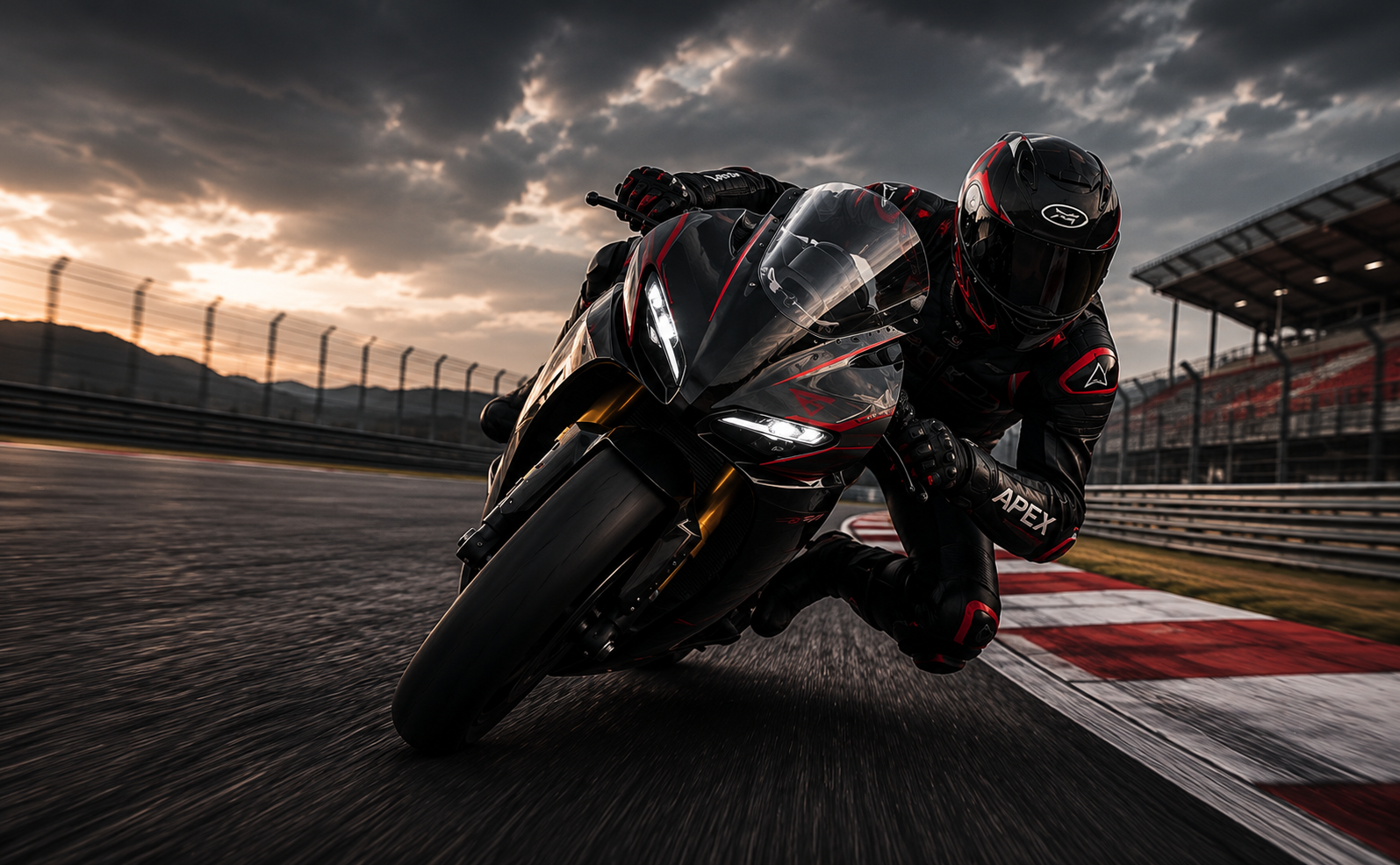 Превью лендинга трековой мотоакадемии Apex Ride Academy